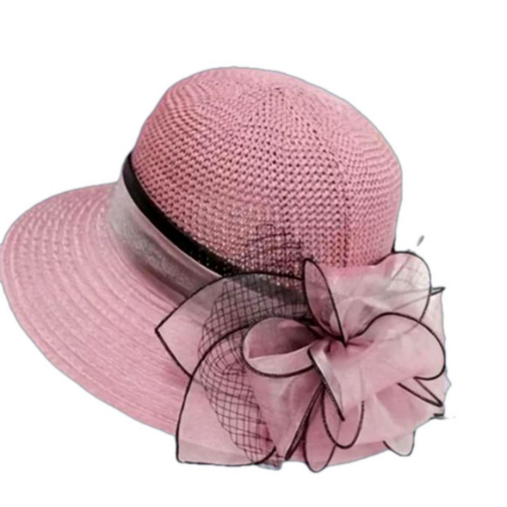 Elegant Pink Women's Hat with Floral Accent